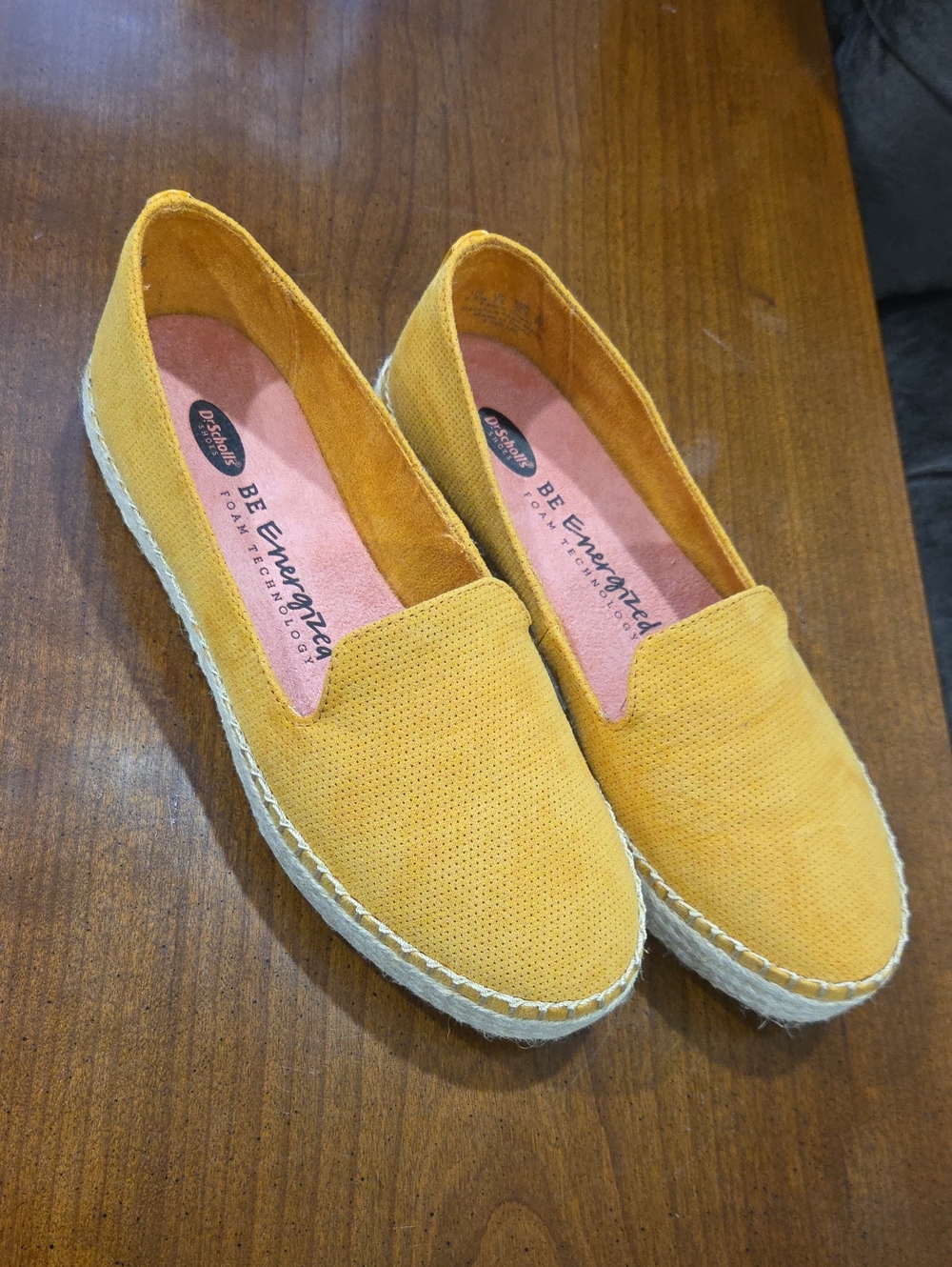 Dr. Scholl's Mustard Yellow Espadrille Slip-On Flats